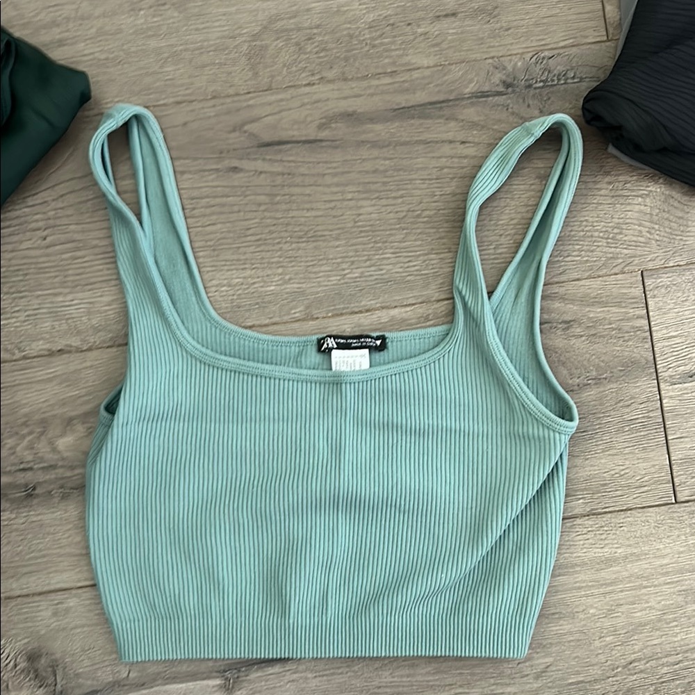 Mint Green Ribbed Women's Top